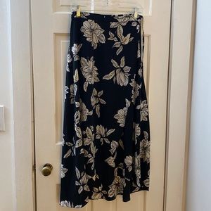 Floral wrap maxi skirt